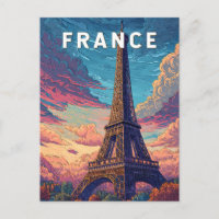 France Illustration Viagem Art Vintage