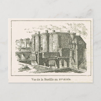 Cartão Postal France, o Bastille no século XV