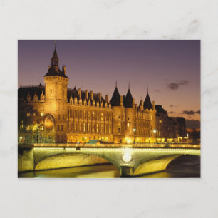 Cartão Postal France, Paris, Conciergerie and river Seine at