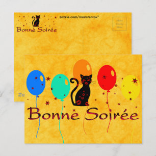 Cartão Postal Francês: Bonne Soiree Postcard