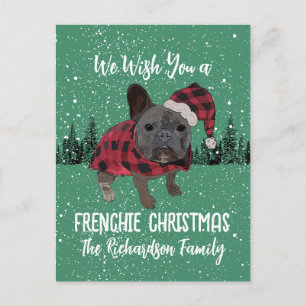 Cartão Postal Francês Bulldog Natal Personalizado Cão Francês