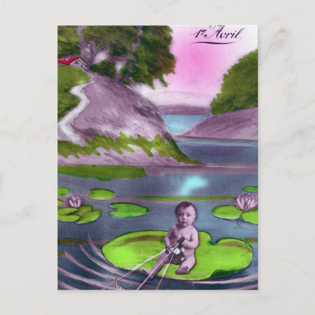 Cartão postal francês da April Fool Vintage (Frente)