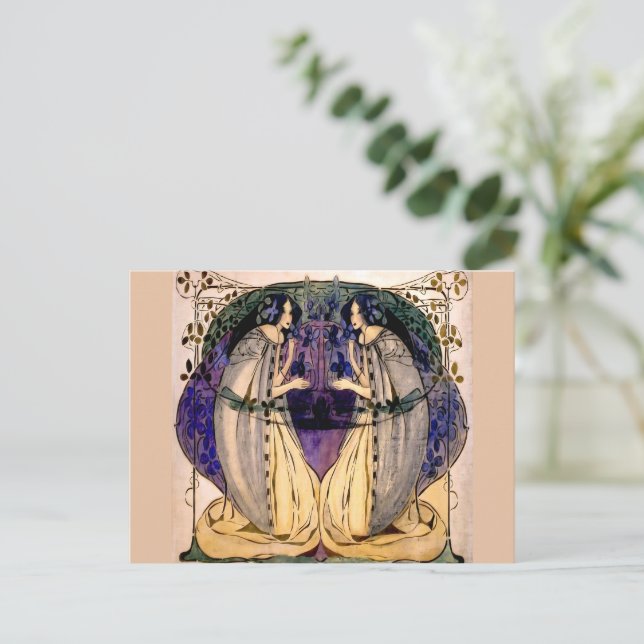 Cartão Postal Frances MacDonald - Primavera (Em pé/Frente)