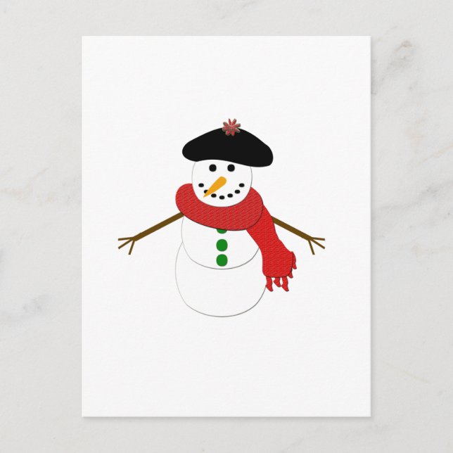 Cartão Postal Francês Snowman (Frente)