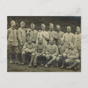 Cartão Postal Francês Vintage, Soldados na Primeira Guerra Mundi