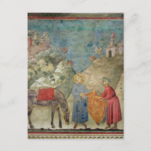 Cartão Postal Francis dá sua Casaco a um estranho (Frente)