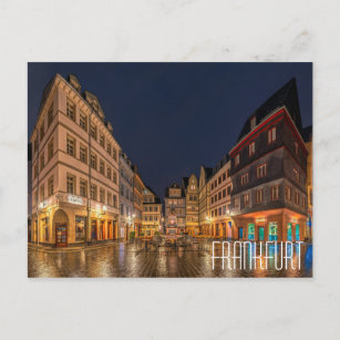Cartão Postal Franco FRANKFURT ALEMANHA bela praça da cidade