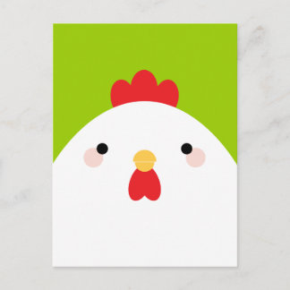Cartão Postal Frango Branco em Cartões-postais Verdes
