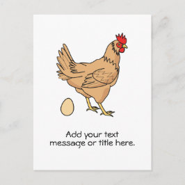 Cartão Postal Frango Castanho Adicione Seu Texto