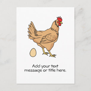 Cartão Postal Frango Castanho Adicione Seu Texto