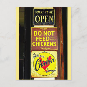 Cartão Postal Frango delicioso Janta sinal engraçado