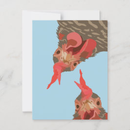 Cartão Postal Frango Engraçado Para Baixo