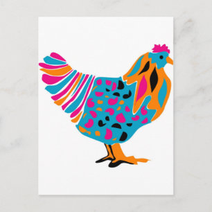 Cartão Postal Frango Funky Bright