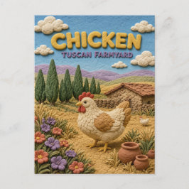 Cartão Postal Frango Tuscan Farmyard Moderno KlayKoo