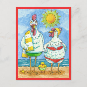 Cartão Postal FRANGOS DO MAR, FAMÍLIA DIVERTIU Posto ENGRAÇADO