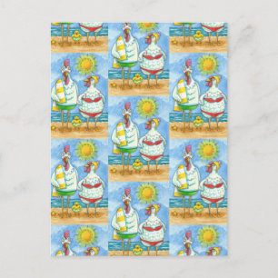 Cartão Postal FRANGOS DO MAR, FAMÍLIA DIVERTIU Posto ENGRAÇADO D