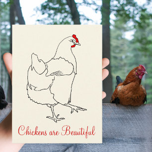 Cartão Postal Frangos são Desenho de Galinha Dançante Bonita Fof