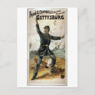 Cartão Postal Frank G. Teatro Vintage de Campbell, 'Gettysburg'