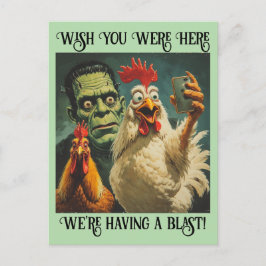 Cartão Postal “Frank & His Peeps” Cheesy Chicken