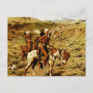 Cartão Postal Frank Tenney Johnson Western Art "O Partido da Gue