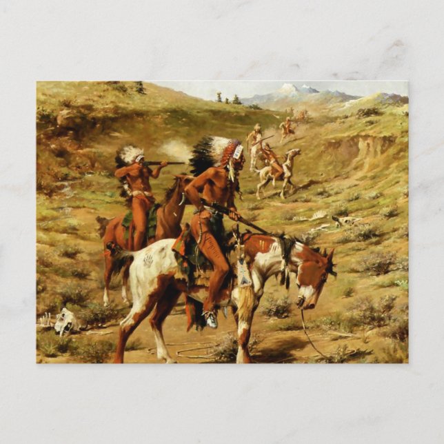 Cartão Postal Frank Tenney Johnson Western Art "O Partido da Gue (Frente)