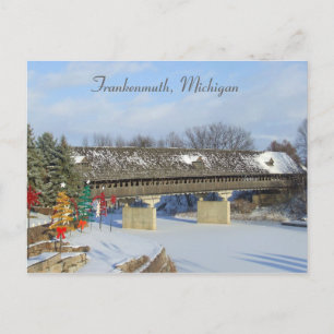 Cartão Postal Frankenmuth Covered Wooden Bridge Michigan