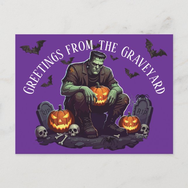 Cartão postal Frankenstein Halloween (Frente)