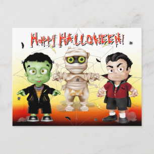 Cartão Postal Frankenstein Mummy Dracula Partido Monstro do Hall