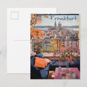 Cartão Postal Frankfurt Alemanha Viagem Cidade Pintura Estética