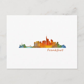 Cartão Postal Frankfurt, Alemanha, Watercolor Skyline Hq v1