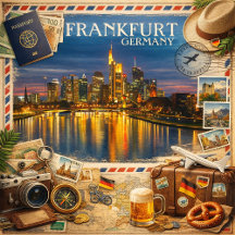 Frankfurt ao Crepúsculo – Reflexos no Main