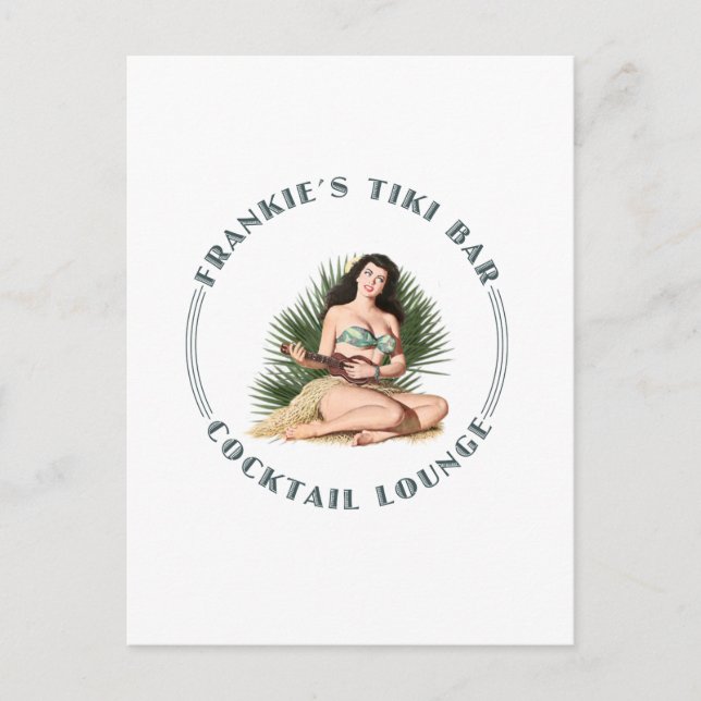 Cartão Postal Frankie's Tiki Bar Hula Girl (Frente)