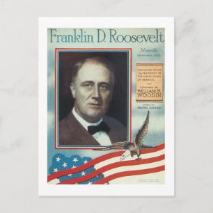 Cartão Postal Franklin D. Roosevelt Vintage Songbook Cover