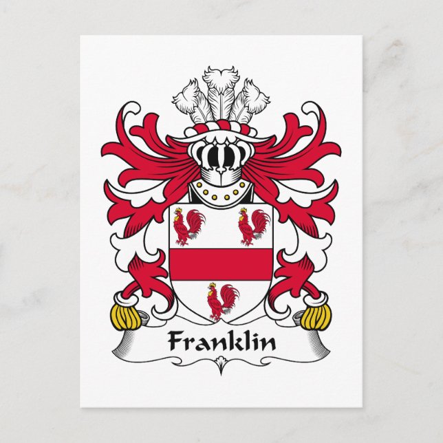Cartão Postal Franklin Family Crest (Frente)