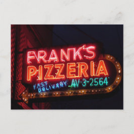 Cartão Postal Franks Pizza em Belmont, Vintage Chicago Neon Sign