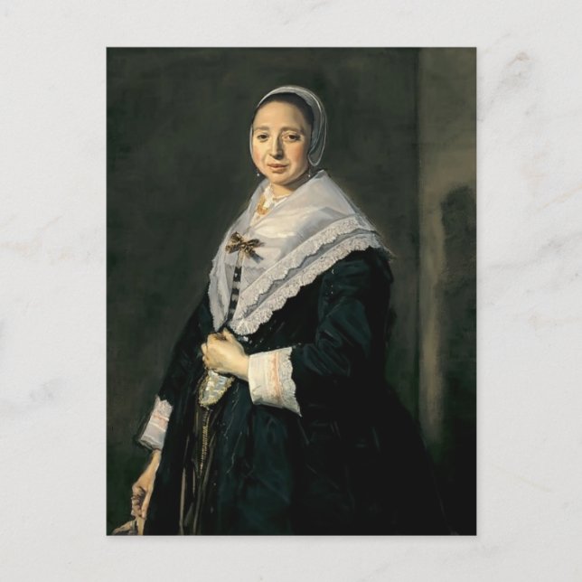 Cartão Postal Frans Hals - Retrato de uma mulher (Frente)