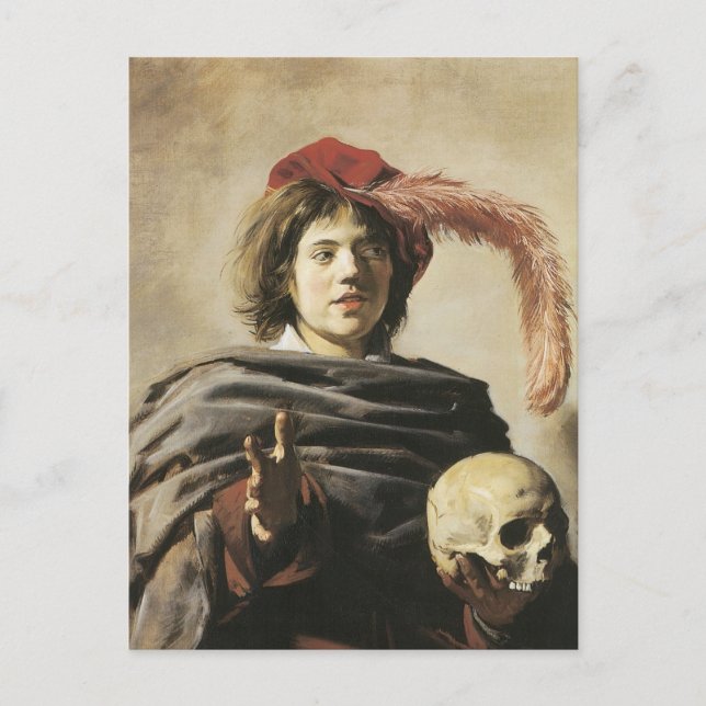 Cartão Postal Frans Hals Young Man With Skull (Frente)