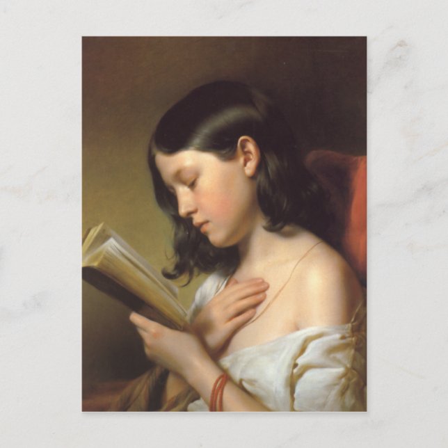 Cartão Postal Franz Eybl - Lesendes Mädchen (Rapariga de Leitura (Frente)