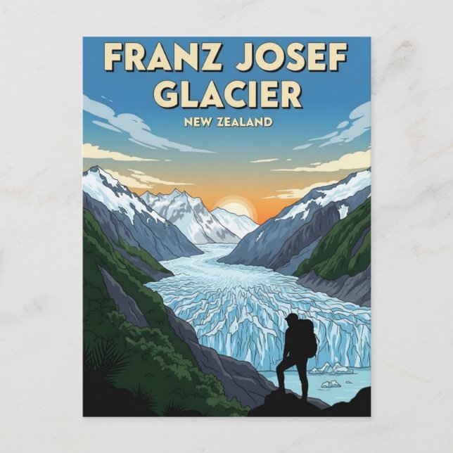 Cartão Postal Franz Josef Glacier New Zealand Travel (Frente)