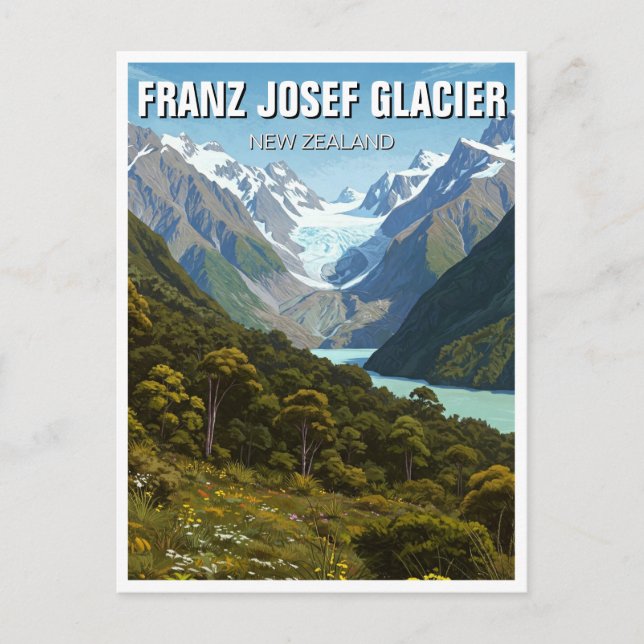 Cartão Postal Franz Josef Glacier Nova Zelândia Viagem (Frente)