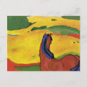 Cartão Postal Franz Marc - Cavalo em uma paisagem