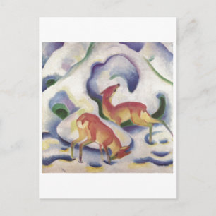 Cartão Postal Franz Marc - Deer in Snow 1911 Fawn Doe
