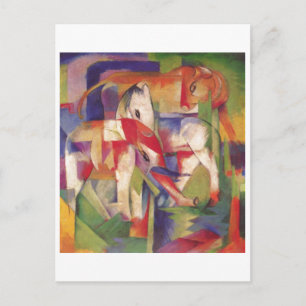 Cartão Postal Franz Marc - Elefante Cavalo Gado Inverno 1913-14