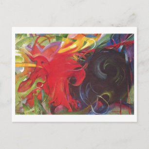 Cartão Postal Franz Marc - Formas de Luta 1914 Cor Preto Vermelh