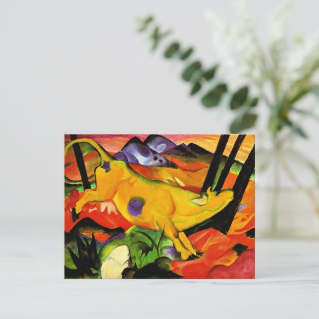 Cartão Postal Franz Marc pintando, a vaca amarela (Em pé/Frente)