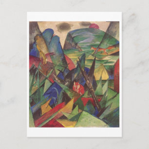 Cartão Postal Franz Marc - Raposas 1913 Canvas de petróleo Rapo