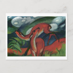 Cartão Postal Franz Marc - Red Deer II 1912 Forest Animal fawn