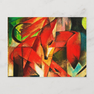 Cartão Postal Franz Marc The Foxes Red Fox Modern Art Painting