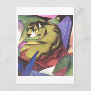 Cartão Postal Franz Marc - Tiger 1912 Cat Jungle Canvas Amarelo