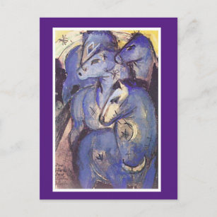 Cartão Postal Franz Marc, Torre de Cavalos Azuis, Bela Arte,